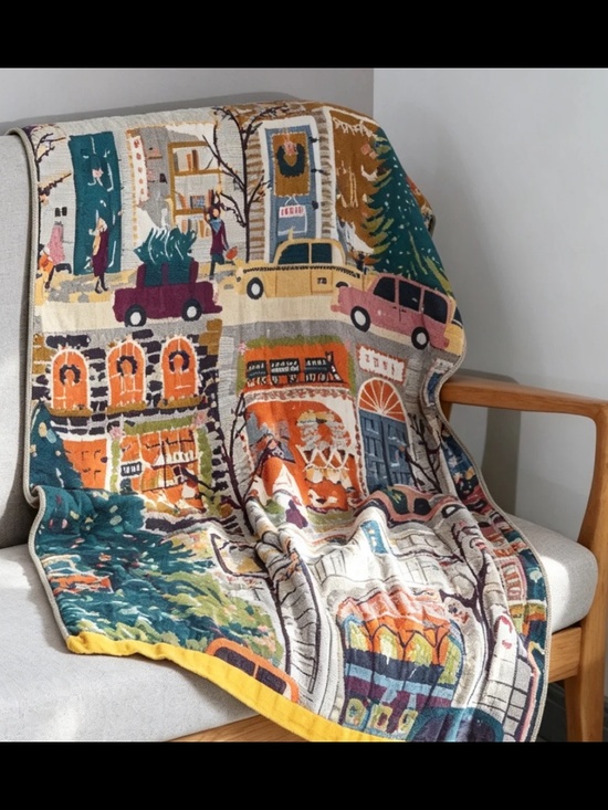 Lila & Jack Other - Lila&Jack 2x Holiday Cityscape Decorative Throw or bath towel home decoration
